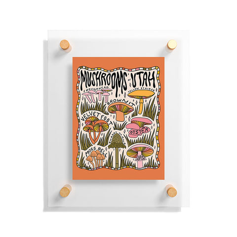 Doodle By Meg Mushrooms of Utah Floating Acrylic Print