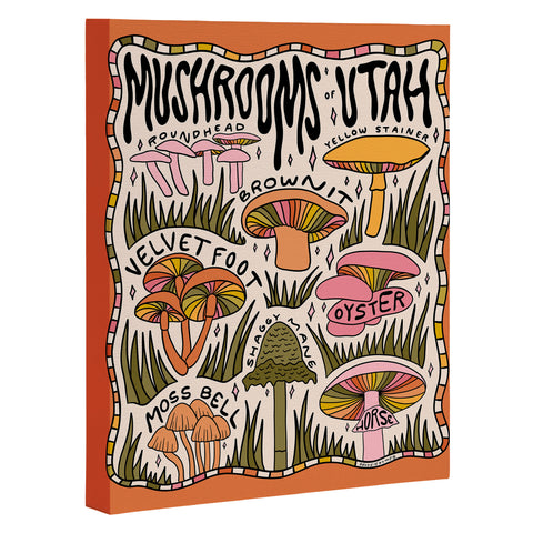 Doodle By Meg Mushrooms of Utah Art Canvas