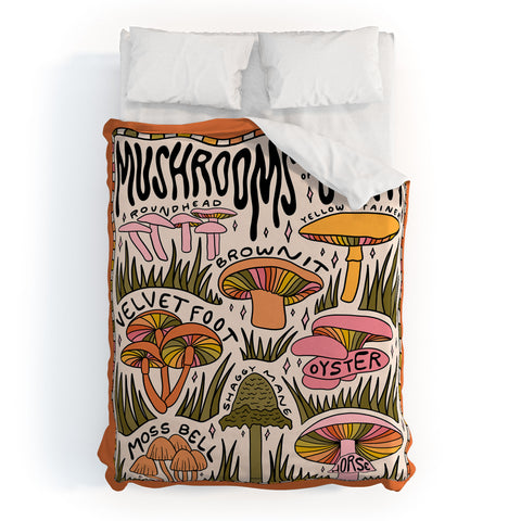 Doodle By Meg Mushrooms of Utah Duvet Cover