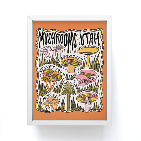 Doodle By Meg Mushrooms of Utah Framed Mini Art Print