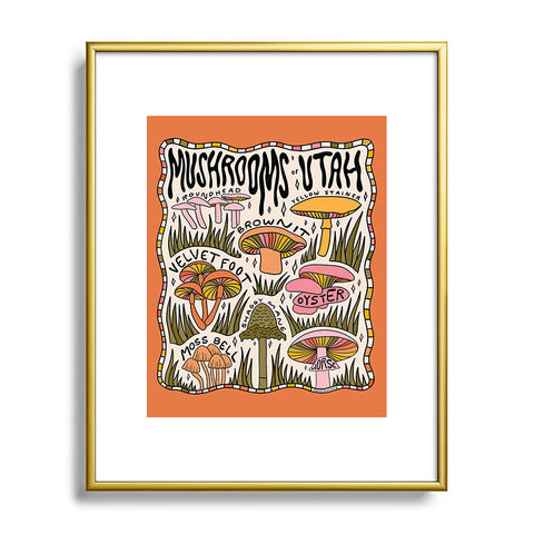 Doodle By Meg Mushrooms of Utah Metal Framed Art Print