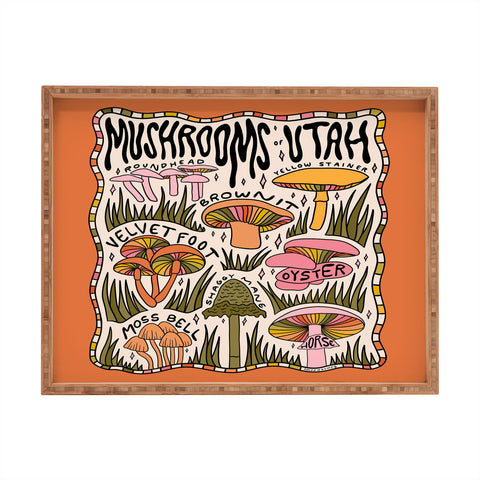 Doodle By Meg Mushrooms of Utah Rectangular Tray