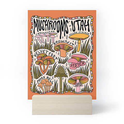 Doodle By Meg Mushrooms of Utah Mini Art Print