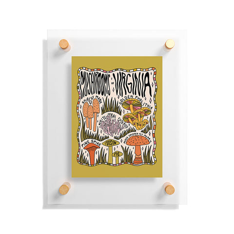 Doodle By Meg Mushrooms of Virginia Floating Acrylic Print