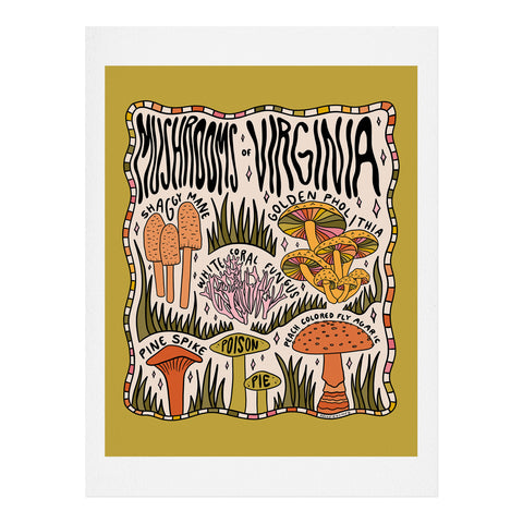 Doodle By Meg Mushrooms of Virginia Art Print