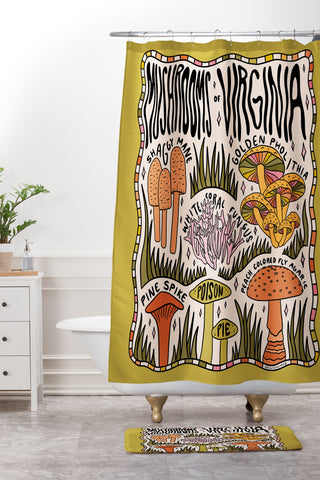 Doodle By Meg Mushrooms of Virginia Shower Curtain And Mat