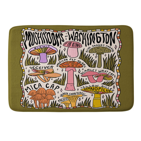 Doodle By Meg Mushrooms of Washington Memory Foam Bath Mat