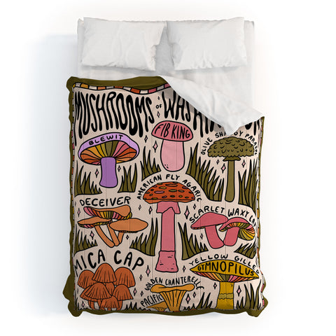 Doodle By Meg Mushrooms of Washington Comforter
