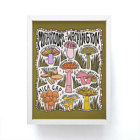 Doodle By Meg Mushrooms of Washington Framed Mini Art Print