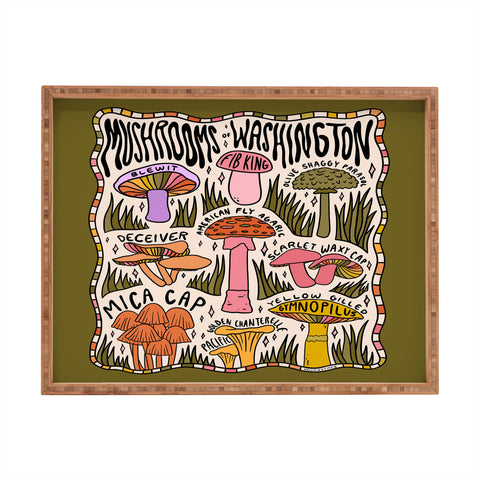 Doodle By Meg Mushrooms of Washington Rectangular Tray