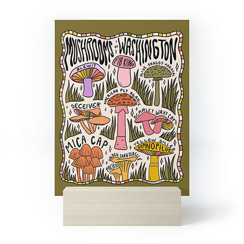 Doodle By Meg Mushrooms of Washington Mini Art Print