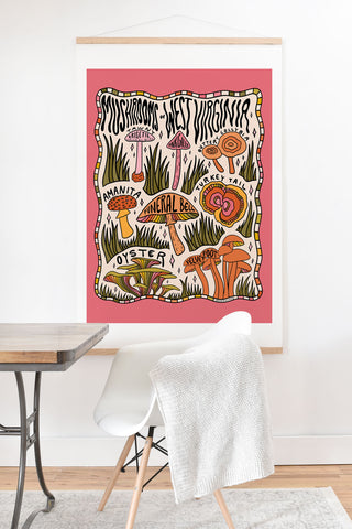 Doodle By Meg Mushrooms of West Virginia Art Print And Hanger