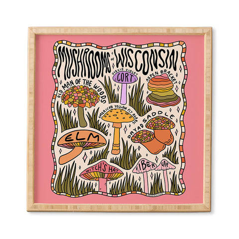Doodle By Meg Mushrooms of Wisconsin Framed Wall Art