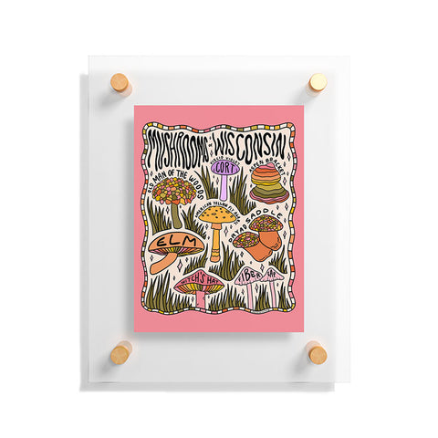 Doodle By Meg Mushrooms of Wisconsin Floating Acrylic Print