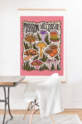 Doodle By Meg Mushrooms of Wisconsin Art Print And Hanger