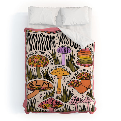 Doodle By Meg Mushrooms of Wisconsin Duvet Cover