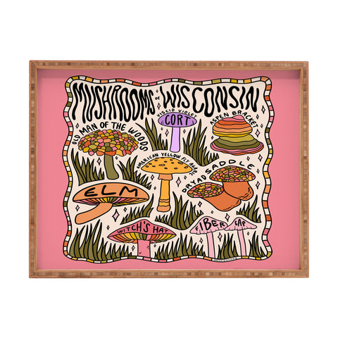 Doodle By Meg Mushrooms of Wisconsin Rectangular Tray