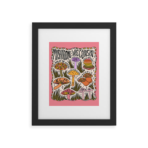 Doodle By Meg Mushrooms of Wisconsin Framed Art Print