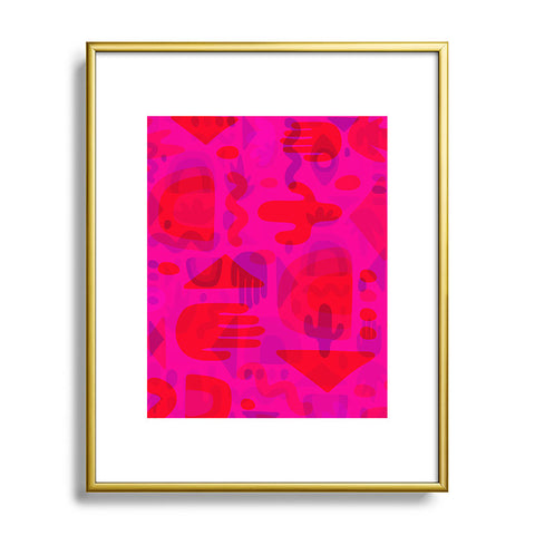 Doodle By Meg Neon Cutout Print Metal Framed Art Print