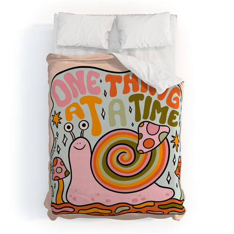 Doodle By Meg One Thing at a Time Duvet Cover