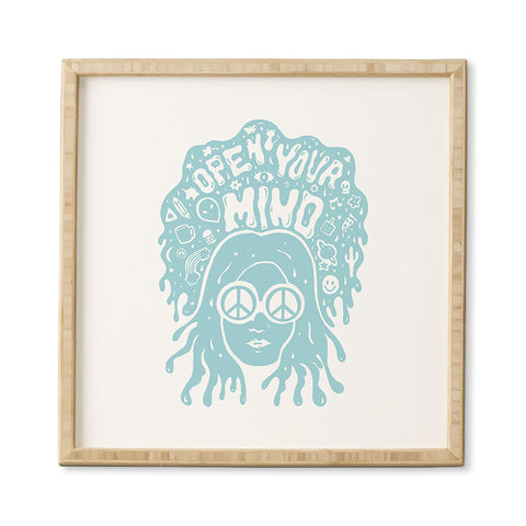 Doodle By Meg Open Your Mind in Mint Framed Wall Art