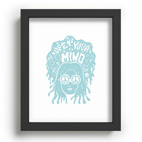 Doodle By Meg Open Your Mind in Mint Recessed Framing Rectangle