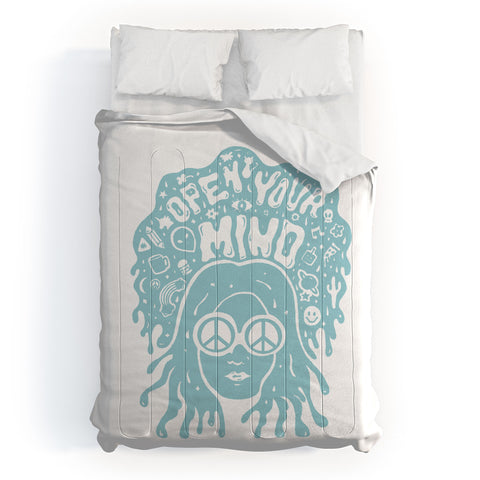 Doodle By Meg Open Your Mind in Mint Comforter