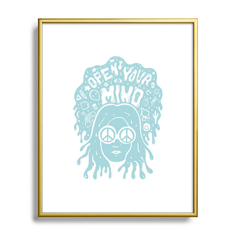 Doodle By Meg Open Your Mind in Mint Metal Framed Art Print