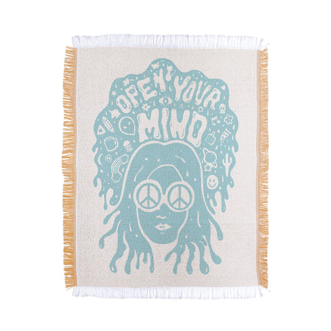 Doodle By Meg Open Your Mind in Mint Throw Blanket
