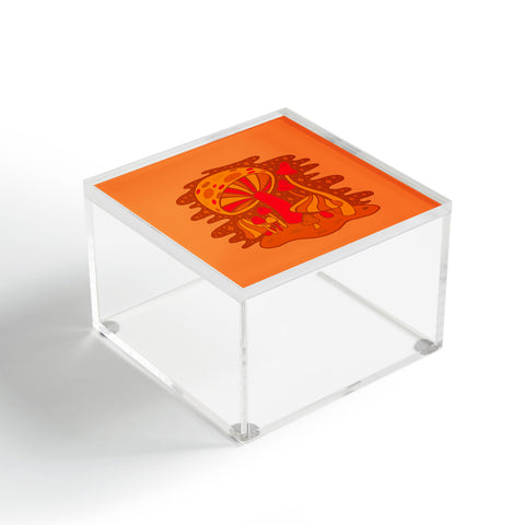Doodle By Meg Orange Mushrooms Acrylic Box