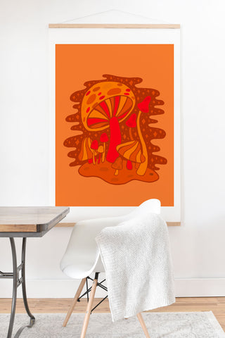 Doodle By Meg Orange Mushrooms Art Print And Hanger
