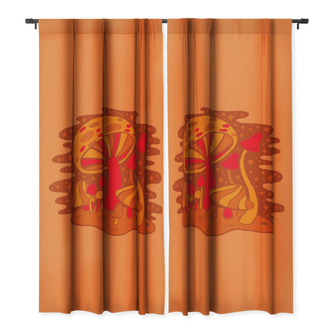 Doodle By Meg Orange Mushrooms Blackout Non Repeat