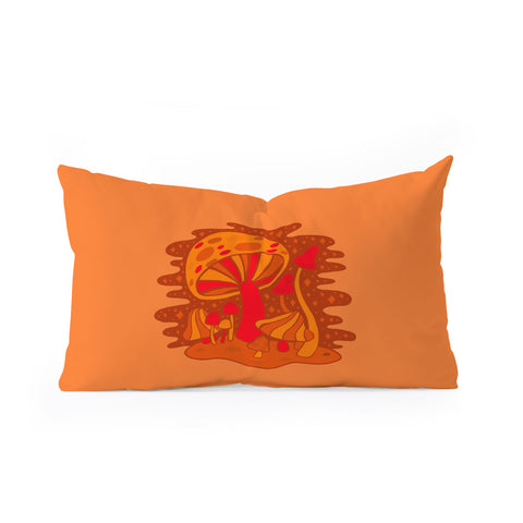 Doodle By Meg Orange Mushrooms Oblong Throw Pillow