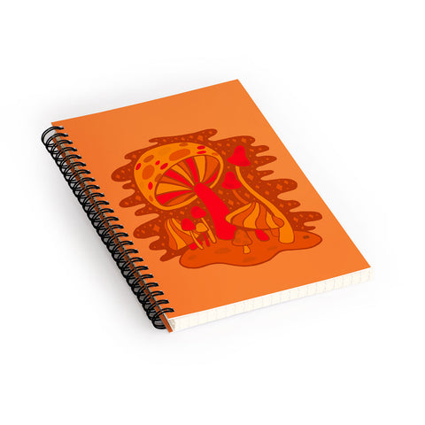 Doodle By Meg Orange Mushrooms Spiral Notebook