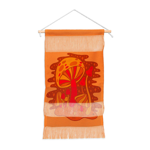 Doodle By Meg Orange Mushrooms Wall Hanging Portrait
