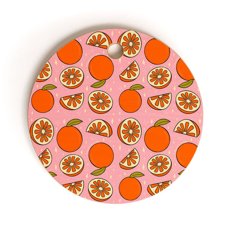 Doodle By Meg Oranges Print Cutting Board Round