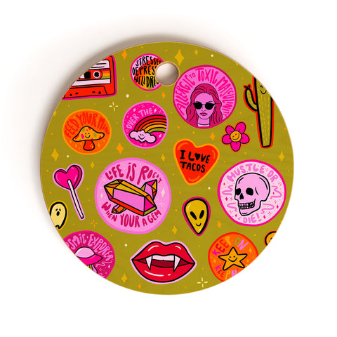 Doodle By Meg Patch Print Cutting Board Round