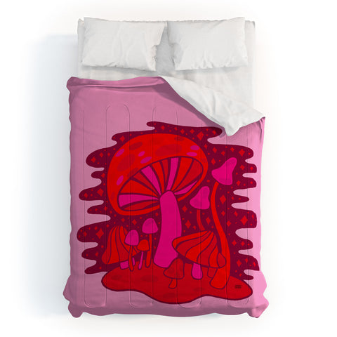 Doodle By Meg Pink Mushrooms Comforter