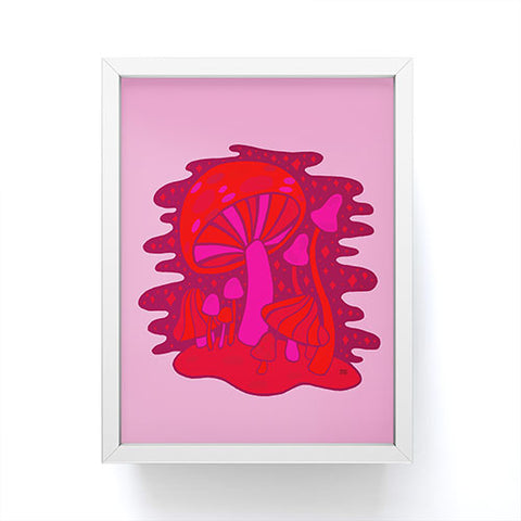 Doodle By Meg Pink Mushrooms Framed Mini Art Print