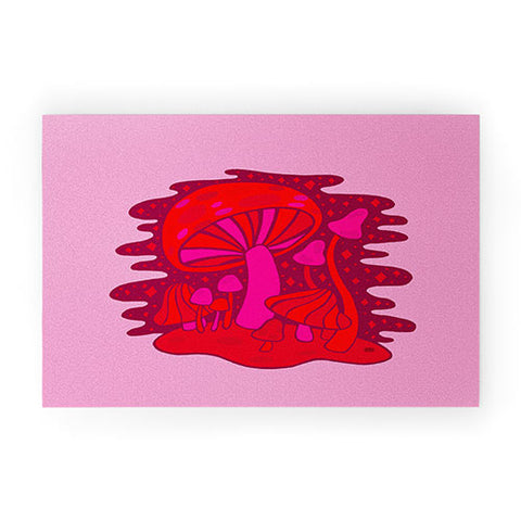 Doodle By Meg Pink Mushrooms Welcome Mat