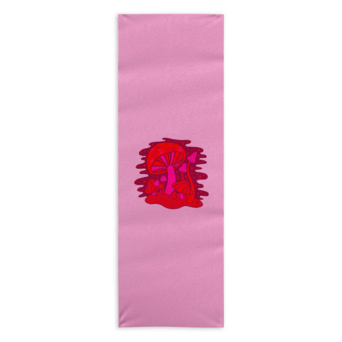 Doodle By Meg Pink Mushrooms Yoga Towel
