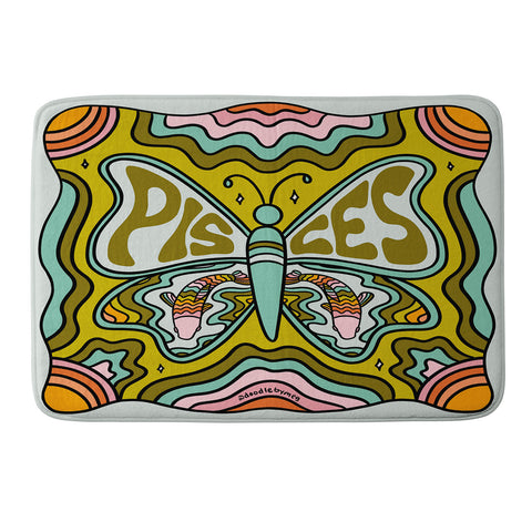Doodle By Meg Pisces Butterfly Memory Foam Bath Mat