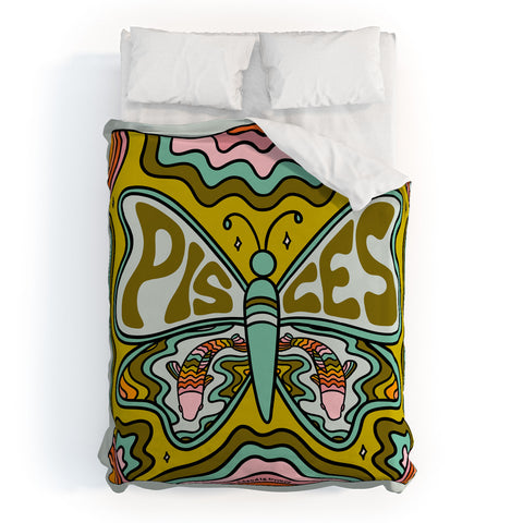 Doodle By Meg Pisces Butterfly Duvet Cover