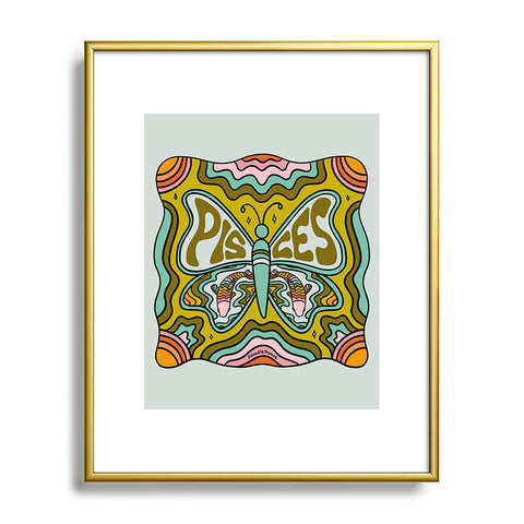 Doodle By Meg Pisces Butterfly Metal Framed Art Print