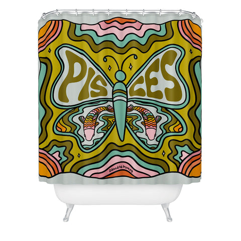 Doodle By Meg Pisces Butterfly Shower Curtain
