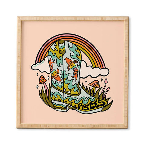Doodle By Meg Pisces Cowboy Boot Framed Wall Art