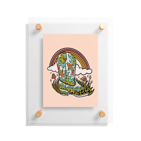 Doodle By Meg Pisces Cowboy Boot Floating Acrylic Print