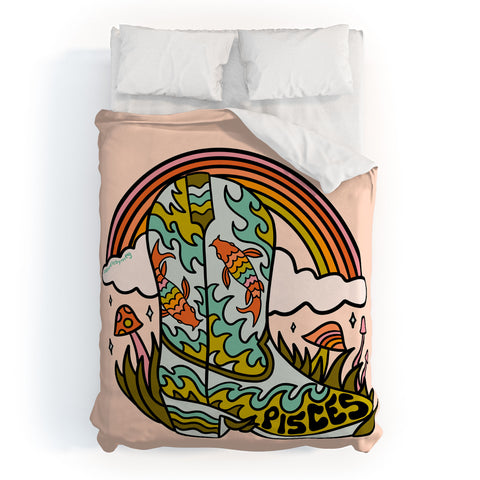 Doodle By Meg Pisces Cowboy Boot Duvet Cover