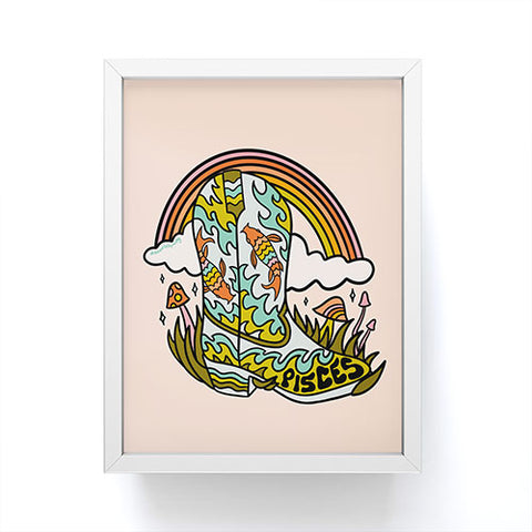 Doodle By Meg Pisces Cowboy Boot Framed Mini Art Print