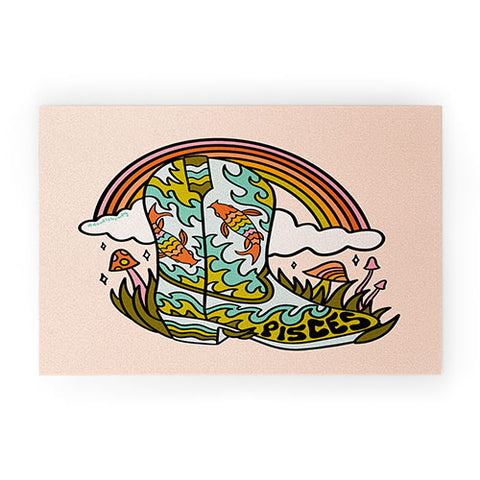 Doodle By Meg Pisces Cowboy Boot Welcome Mat